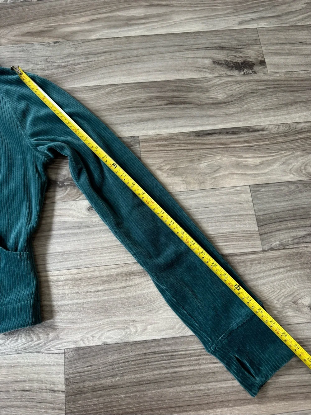 Lululemon Women's Scuba Track Jacket in Velvet Cord Storm Teal Size 8